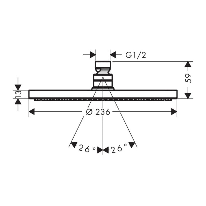 hansgrohe Raindance S Kopfbrause 240 1jet PowderRain EcoSmart