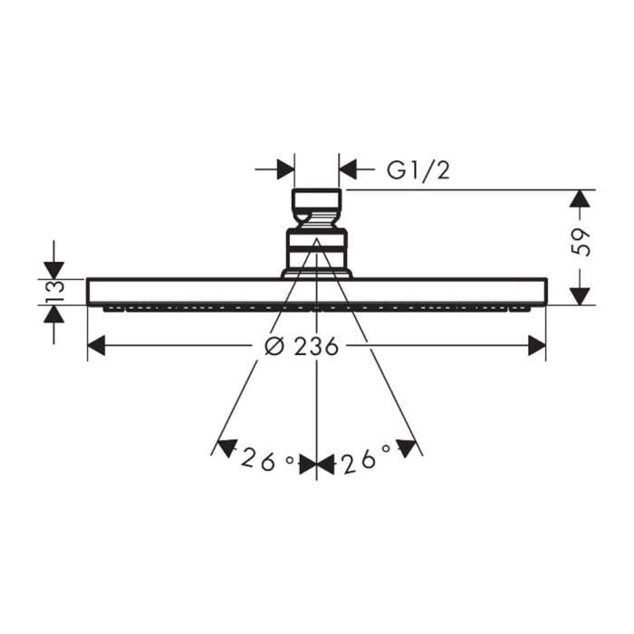 hansgrohe Raindance S Kopfbrause 240 1jet PowderRain EcoSmart+