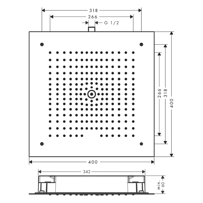 hansgrohe Raindance E Kopfbrause 400/400 1jet EcoSmart Deckenintegriert