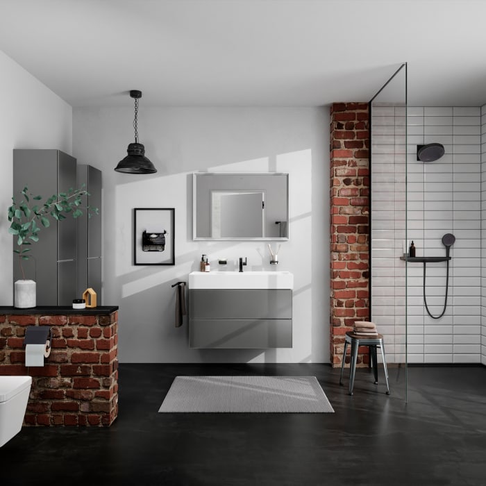 hansgrohe Rainfinity Wandanschluss Porter 500 mit Ablage und Brausehalter links