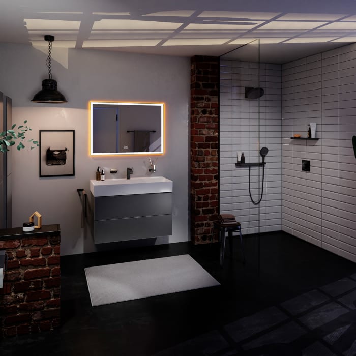 hansgrohe Rainfinity Wandanschluss Porter 500 mit Ablage und Brausehalter links