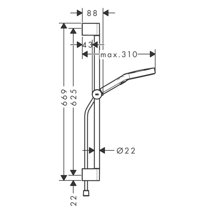 hansgrohe Rainfinity Duschset 130 3 Strahlarten mit Duschstange 65 cm, EcoSmart