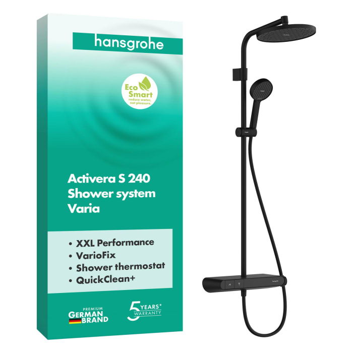 hansgrohe Activera S Duschsystem 240 1 Strahlart wassersparend mit ShowerTablet Select 360 Varia