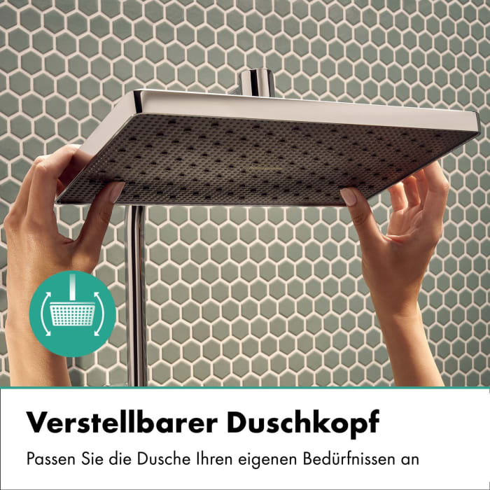 hansgrohe Activera Q Duschsystem 290/180 1 Strahlart wassersparend mit Wannenthermostat Ecostat Fine