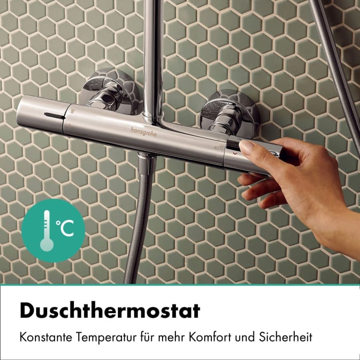 hansgrohe Activera Q Duschsystem 290/180 1 Strahlart wassersparend mit Ecostat Fine