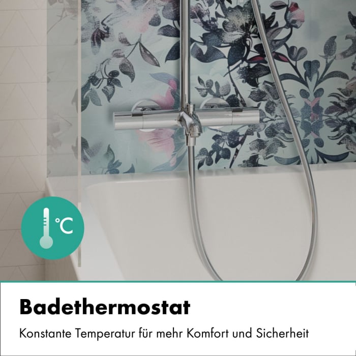 hansgrohe Activera Q Duschsystem 290/180 1 Strahlart wassersparend mit Wannenthermostat Ecostat Fine