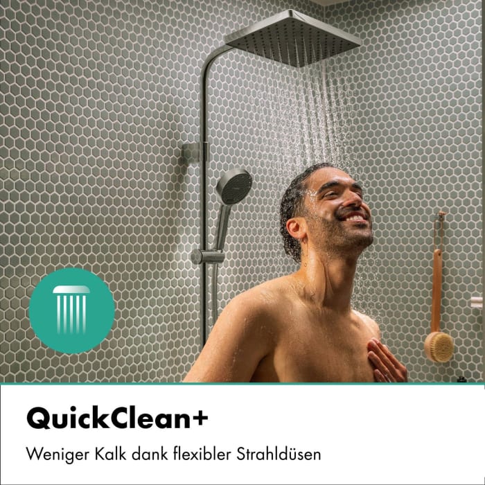 hansgrohe Activera Q Duschsystem 290/180 1 Strahlart wassersparend mit Wannenthermostat Ecostat Fine