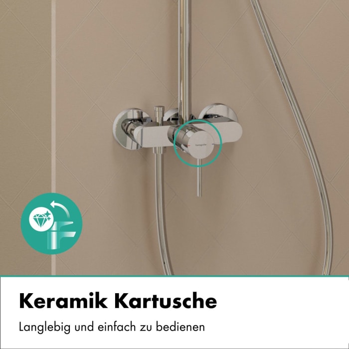 hansgrohe Activera Q Duschsystem 290/180 1 Strahlart wassersparend mit Einhebelmischer Varia