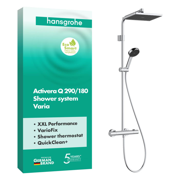 hansgrohe Activera Q Duschsystem 290/180 1 Strahlart wassersparend mit Ecostat Fine