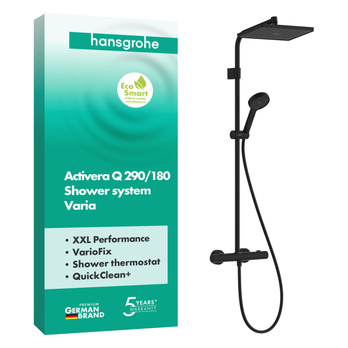 hansgrohe Activera Q Duschsystem 290/180 1 Strahlart wassersparend mit Ecostat Fine