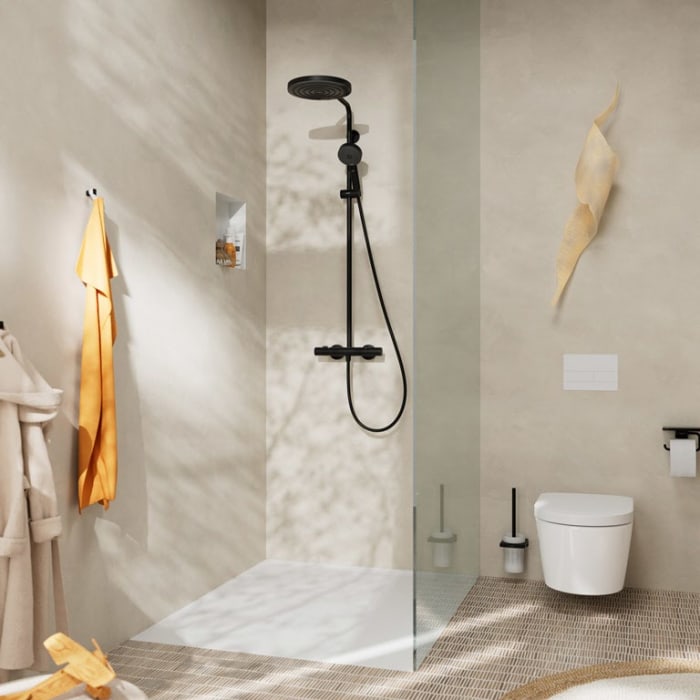 hansgrohe Pulsify S Puro Duschsystem 260 1 Strahlart wassersparend, mit Ecostat Fine und Duschkopf 3 Strahlarten