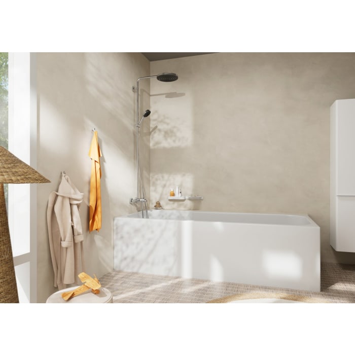 hansgrohe Pulsify S Puro Duschsystem 260 1 Strahlart wassersparend, mit Wannenthermostat Ecostat Fine und Duschkopf 3 Strahlarten