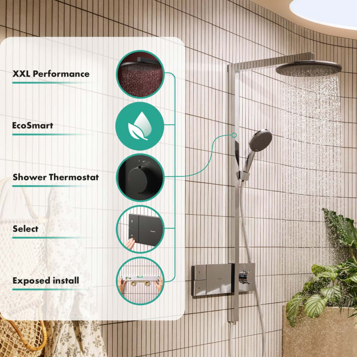hansgrohe Raindance Alive S Duschsystem 300 rund, 1 Strahlart wassersparend, mit ShowerSelect Comfort