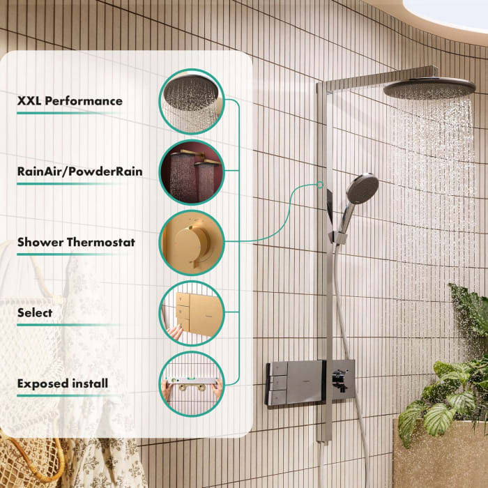 hansgrohe Raindance Alive S Duschsystem 300 rund, 2 Strahlarten, mit ShowerSelect Comfort