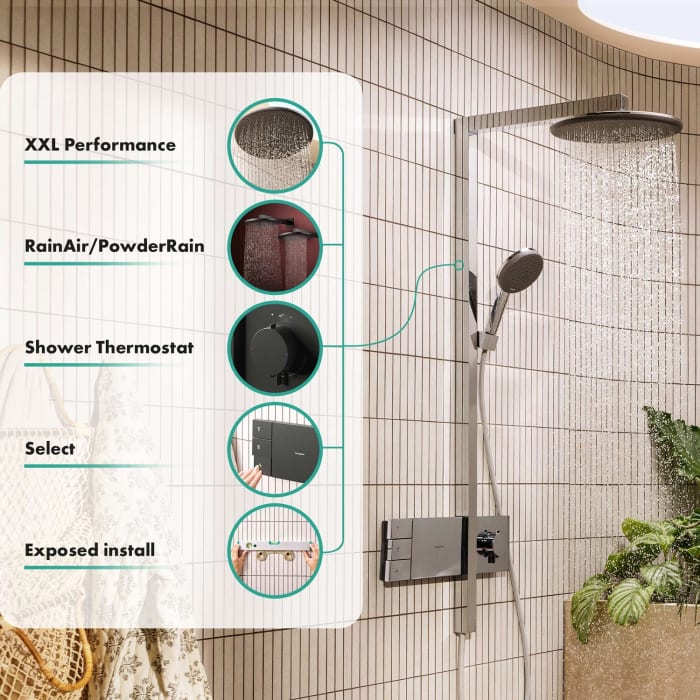 hansgrohe Raindance Alive S Duschsystem 300 rund, 2 Strahlarten, mit ShowerSelect Comfort