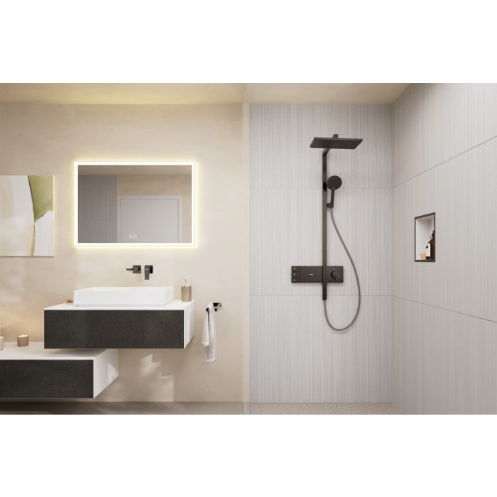 hansgrohe Raindance Alive Q Duschsystem 210/340 softcube, 2 Strahlarten wassersparend, mit ShowerSelect Comfort