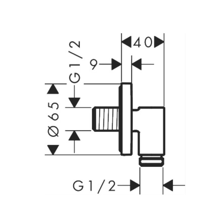 hansgrohe FixFit Fine S Wandanschluss mit Rückflussverhinderer