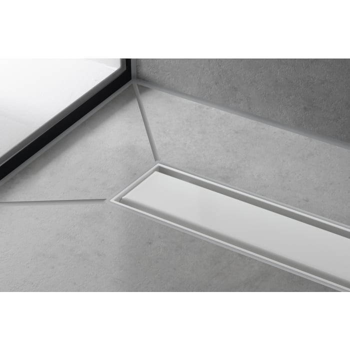 hansgrohe RainDrain Match Fertigset Duschrinne 90 cm, mit höhenverstellbarem Rahmen