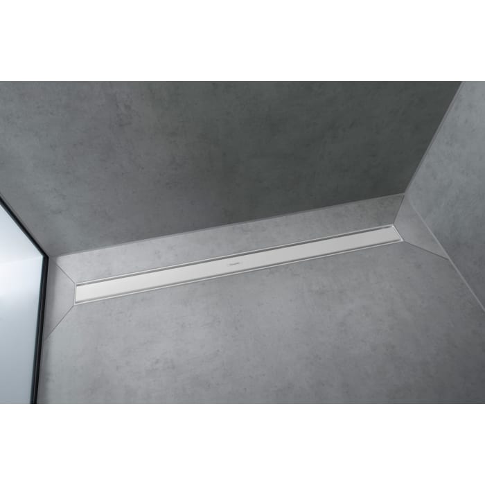 hansgrohe RainDrain Match Fertigset Duschrinne 90 cm, mit höhenverstellbarem Rahmen