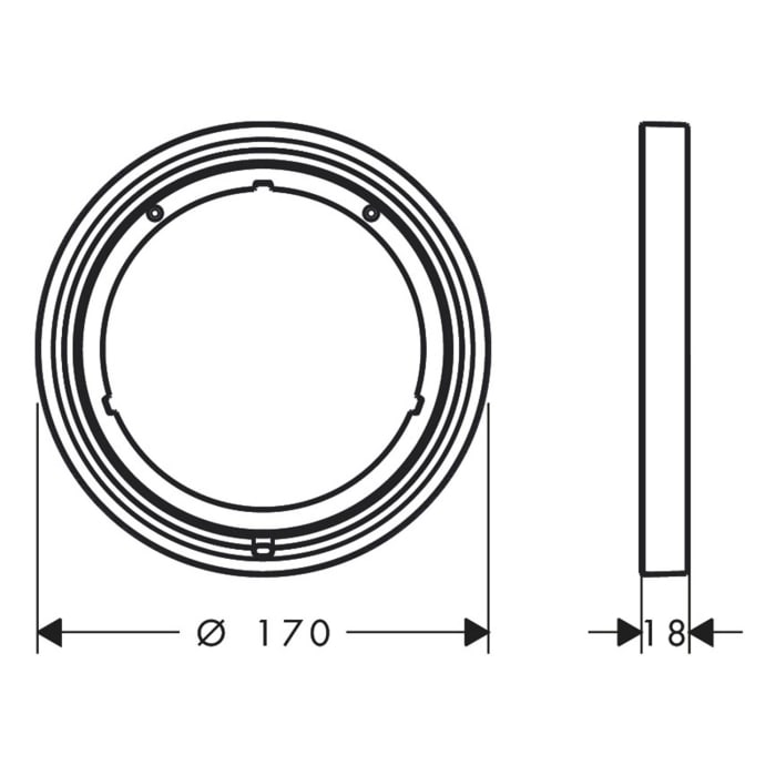 hansgrohe Verlängerungsrosette 0,5 cm