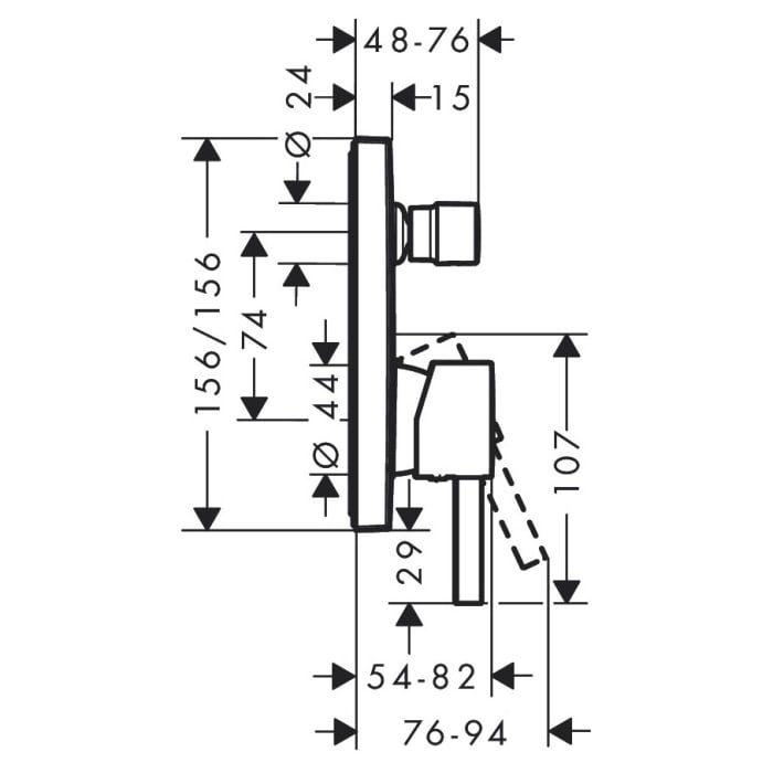 hansgrohe Finoris Einhebel-Wannenarmatur Unterputz mit integrierter Sicherungskombination