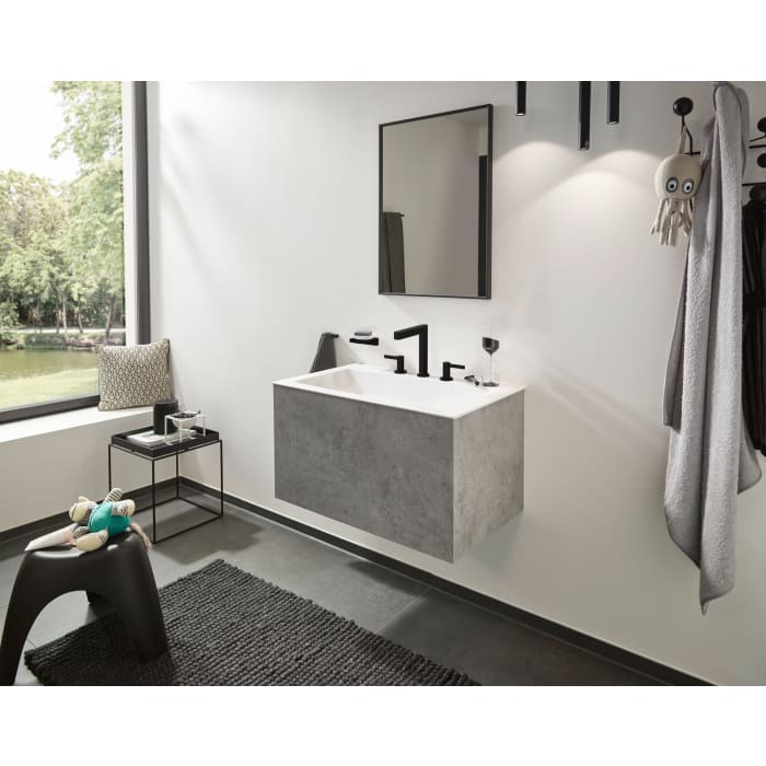 hansgrohe Finoris 3-Loch Waschtischarmatur 160 mit Push-Open Ablaufgarnitur