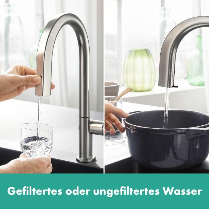 hansgrohe Aqittura M91 Filtersystem 210, Ausziehauslauf, 1jet