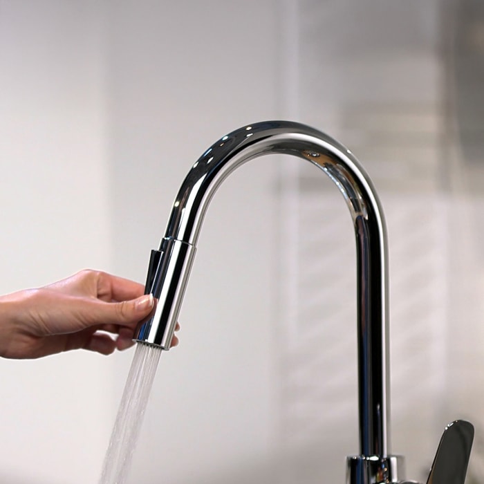 hansgrohe Focus M41 Einhebel-Küchenmischer 240, Ausziehbrause, 2jet