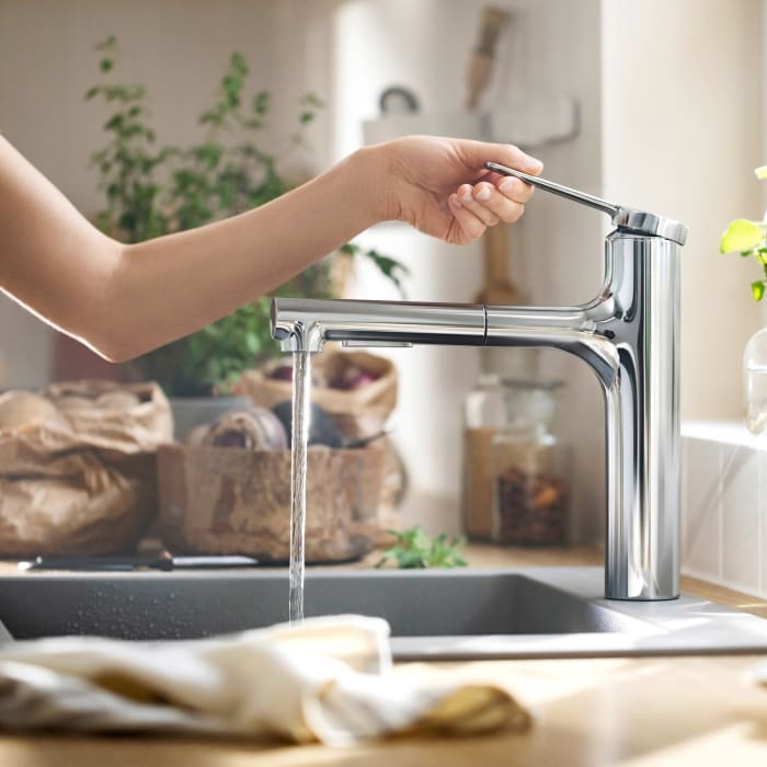 hansgrohe Zesis M33 Einhebel-Küchenarmatur 160 mit Ausziehbrause, 2 Strahlarten