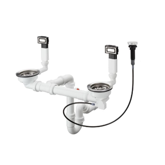 hansgrohe D15-11 Automatische Ab- und Überlaufgarnitur für Doppelbecken