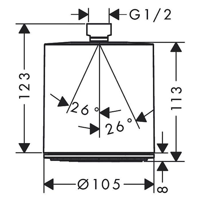 hansgrohe Pulsify S Kopfbrause 105 1jet EcoSmart+