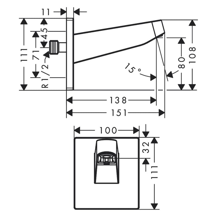 hansgrohe Pulsify Wandanschluss für Kopfbrause 260