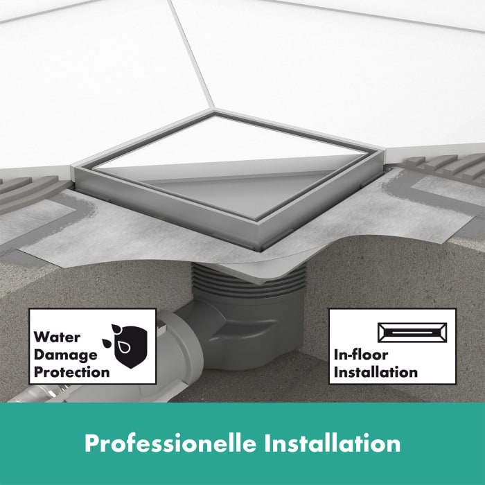 hansgrohe RainDrain Brilliance Komplettset Punktablauf 10/10 cm rückseitig befliesbar