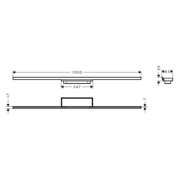 hansgrohe RainDrain Minimalistic Fertigset Duschrinne 100 cm