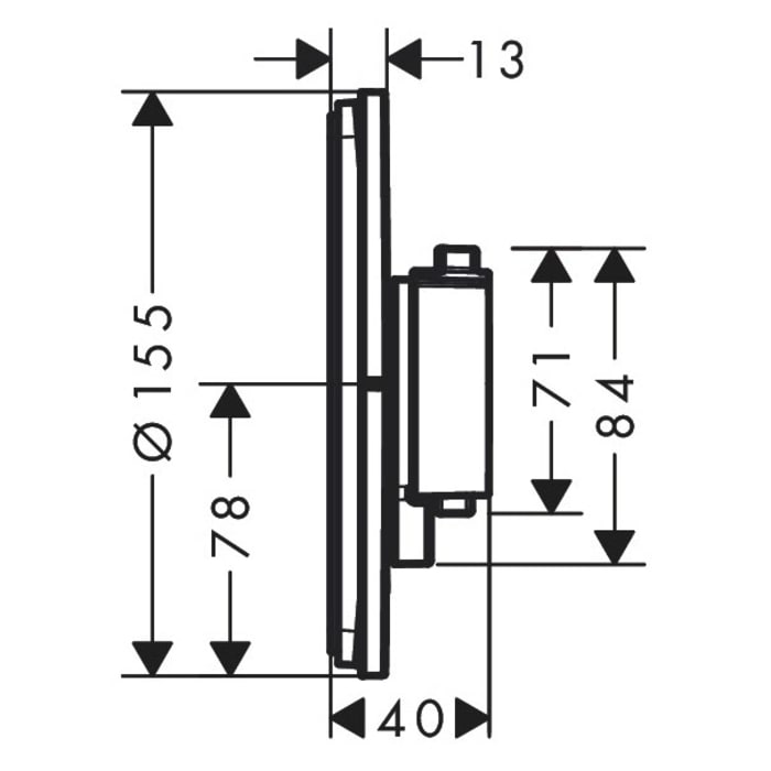 hansgrohe ShowerSelect Comfort S Thermostat Unterputz für 1 Verbraucher und 1 zusätzlichen Abgang