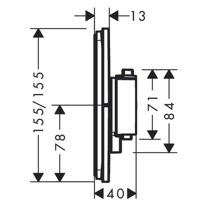 hansgrohe ShowerSelect Comfort E Thermostat Unterputz für 1 Verbraucher und 1 zusätzlichen Abgang