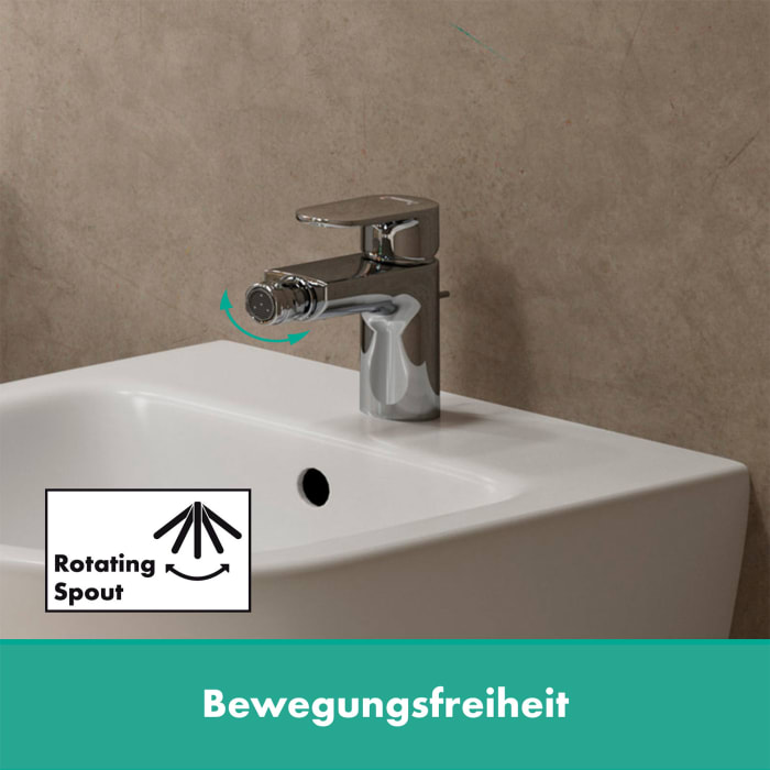 hansgrohe Vernis Blend Bidetarmatur mit Zugstangen-Ablaufgarnitur