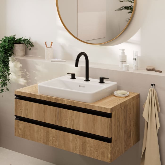 hansgrohe Vernis Blend 3-Loch Waschtischarmatur mit Zugstangen-Ablaufgarnitur