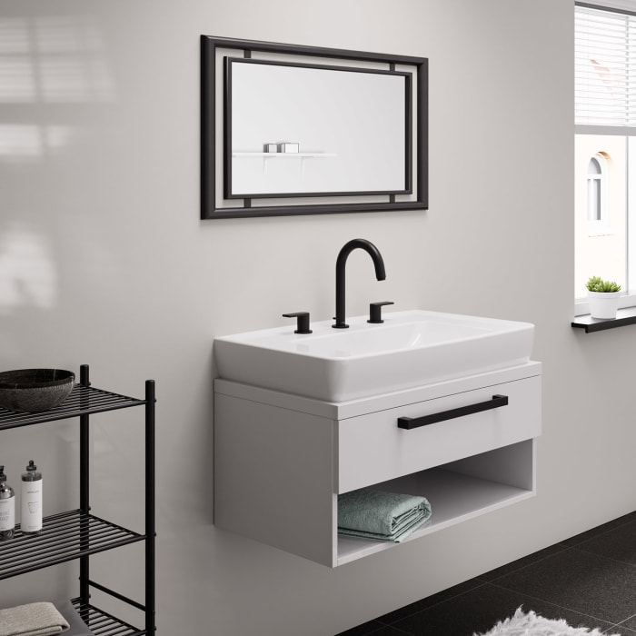 hansgrohe Vernis Shape 3-Loch Waschtischarmatur mit Zugstangen-Ablaufgarnitur