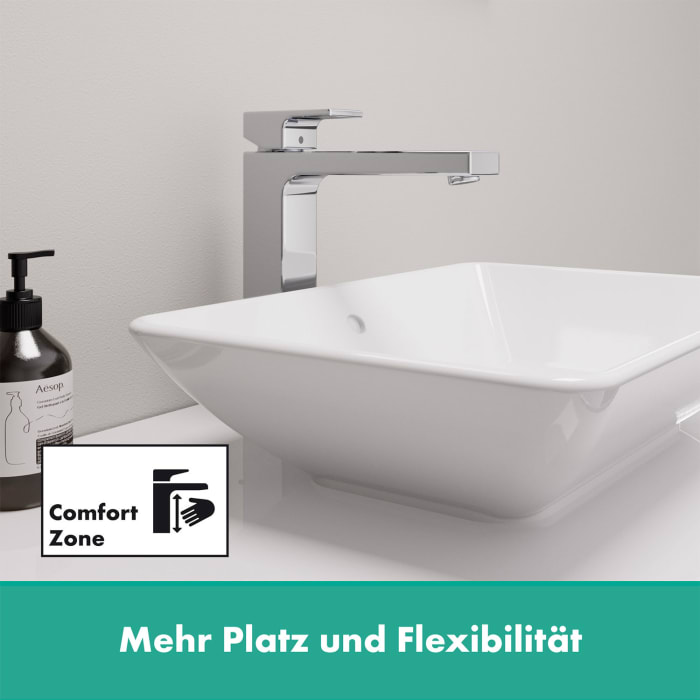 hansgrohe Vernis Shape Waschtischarmatur 190 mit Zugstangen-Ablaufgarnitur