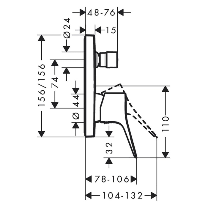hansgrohe Vivenis Einhebel-Wannenarmatur Unterputz