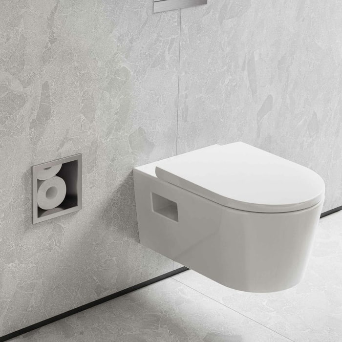 hansgrohe XtraStoris Original Einbau Toilettenpapierhalter mit Vorratsbehälter für 6 Rollen