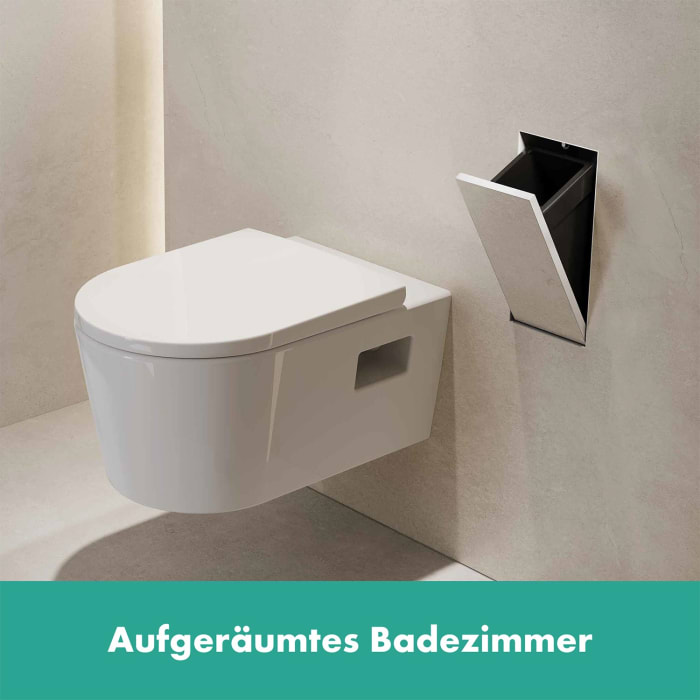 hansgrohe XtraStoris Rock Einbau Abfalleimer mit befliesbarer Tür 300/150/140