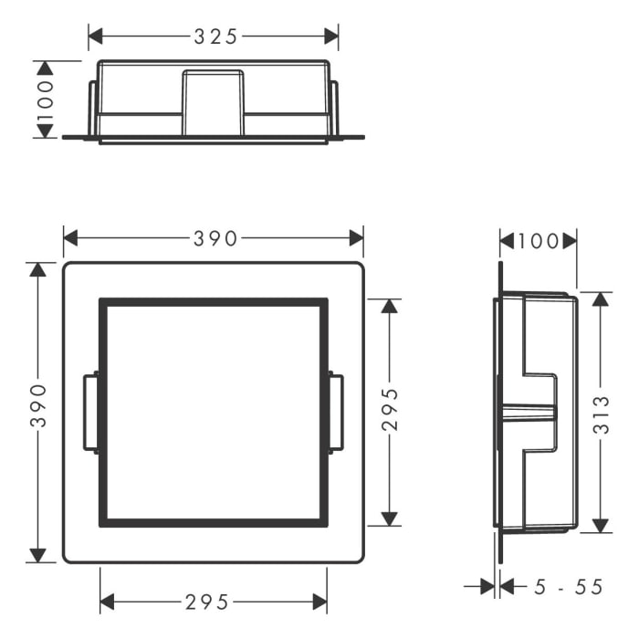 hansgrohe XtraStoris Rock Einbau Abfalleimer mit befliesbarer Tür 300/300/100