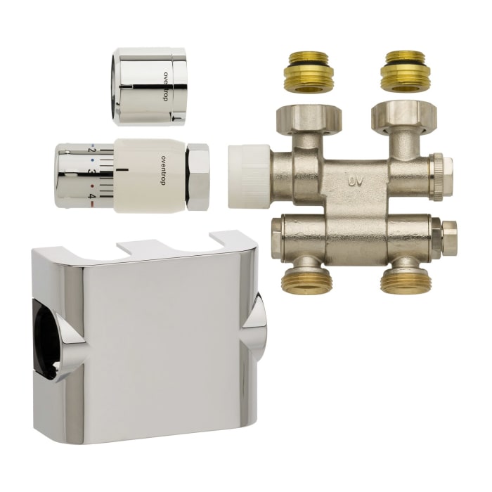Oventrop Anschlussset Multiblock TF UNI SH chrom für Mittelanschluss