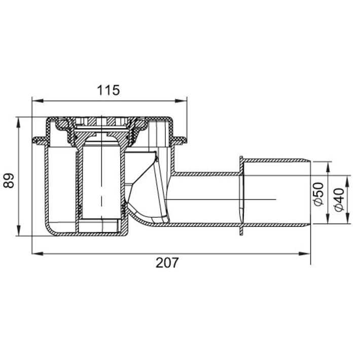 ACO ShowerDrain M+ Ablauf DN 40/50 Sperrwasserhöhe 5 cm