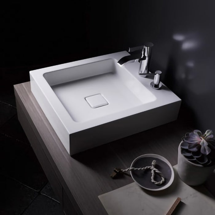 Alape Aufsatzbecken AB.Q450H.1, rechteckig 45 x 50 cm