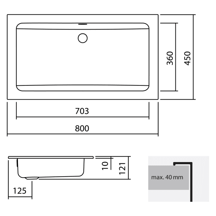 Alape Einbaubecken EB.R800