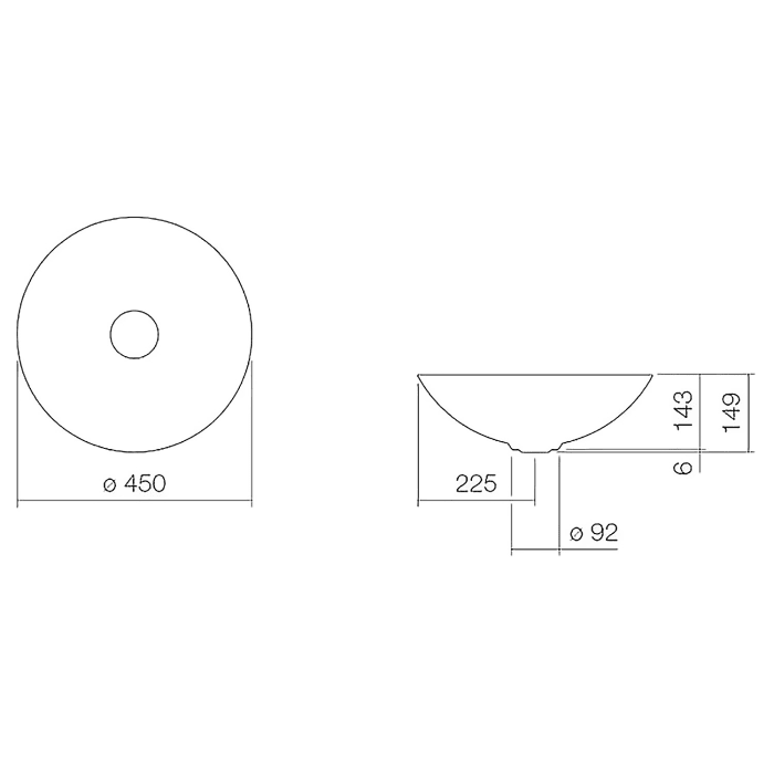 Alape Aqua Schalenbecken, SB.Aqua450 Ø 45 cm