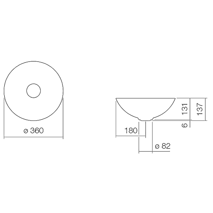 Alape Terra Schalenbecken, SB.Terra360 Ø 36 cm
